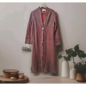 Gai Mattiolo Mohair Wool Long Cardigan Coat One Size